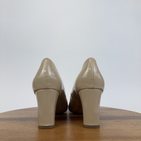 New Womens Abound Abadury Nude Faux Patent Leather Block Pumps Heels Size 11 M - Picture 4 of 8